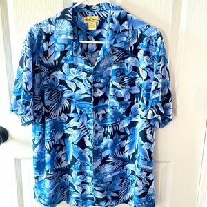 Panama Jack Men's Hawaii Shirt Woodie Car Surfboard Leaves Size L